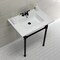 Fauceture KVPB31227W40 Dreyfuss 31" Console Sink W/SS Leg (4", 3 Hole), Wht/Blk KVPB31227W40 - alternate 6